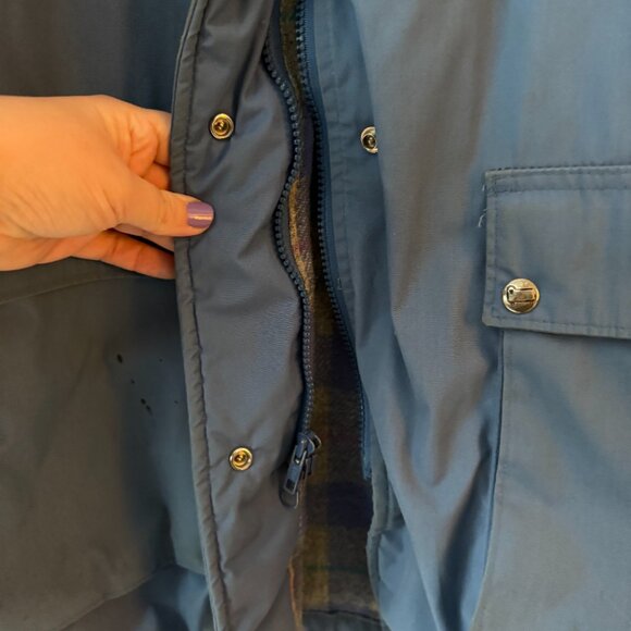 Vintage Woolrich Chore Jacket Flannel Lined Blue Oversized Size Large - Picture 5 of 12